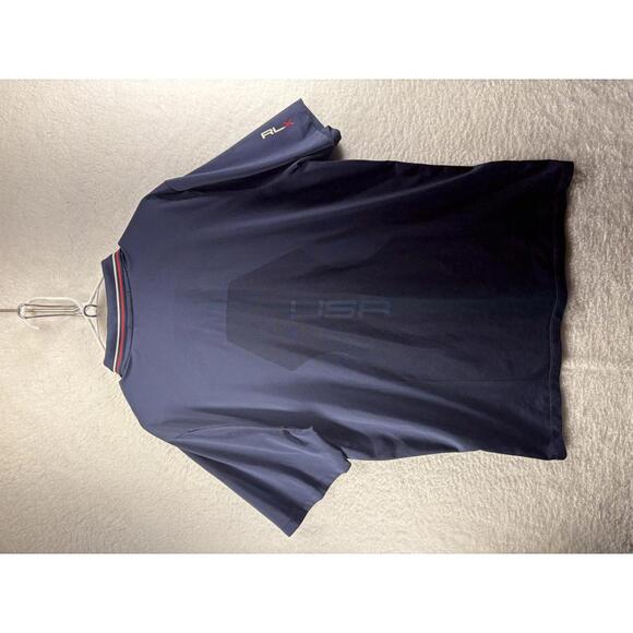 RLX Ralph Lauren Golf Performance Polo Shirt USA Mens XL Blue Wicking Stretch - Picture 5 of 6